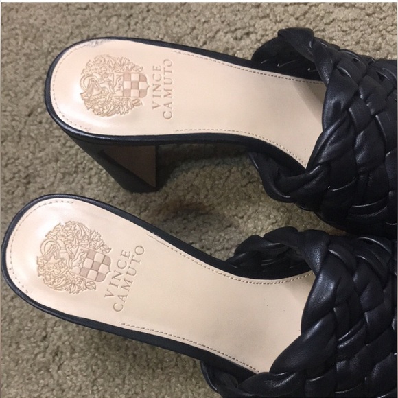Vince Camuto Elanora Black SquareToe Braided Heels Size EU 42 - Picture 7 of 11